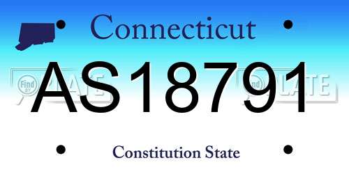 AS18791 Connecticut License Plate