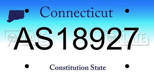 AS18927 Connecticut License Plate