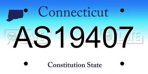 AS19407 Connecticut License Plate