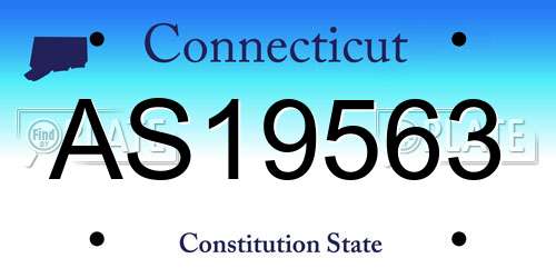 AS19563 Connecticut License Plate