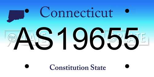 AS19655 Connecticut License Plate