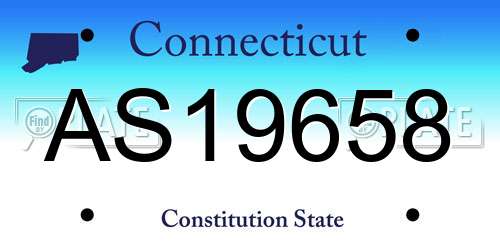 AS19658 Connecticut License Plate