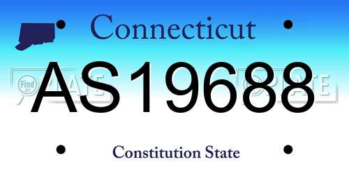 AS19688 Connecticut License Plate