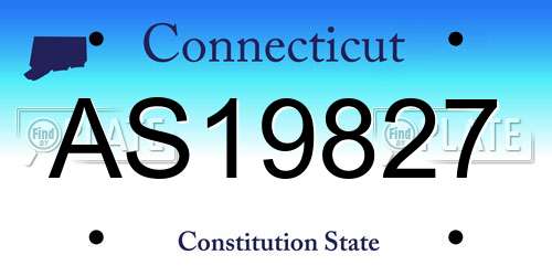 AS19827 Connecticut License Plate