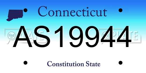 AS19944 Connecticut License Plate