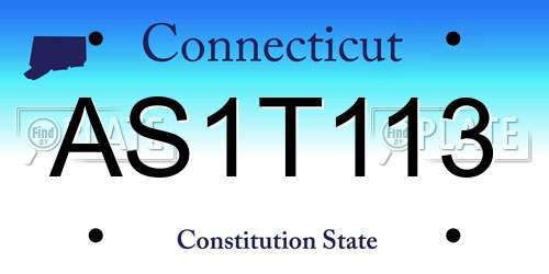AS1T113 Connecticut License Plate