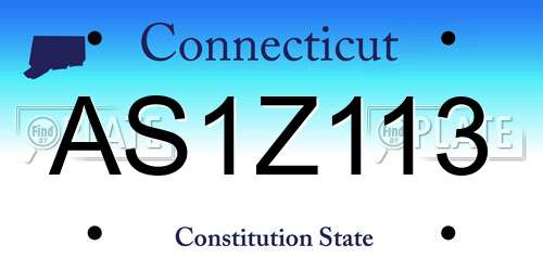 AS1Z113 Connecticut License Plate