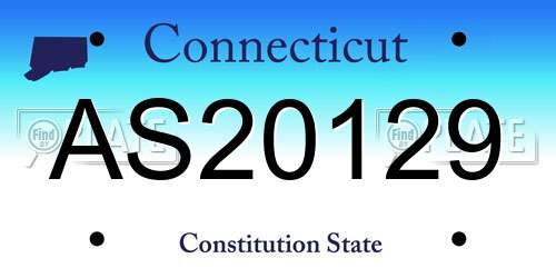 AS20129 Connecticut License Plate