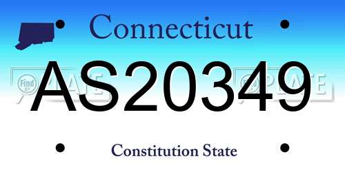 AS20349 Connecticut License Plate