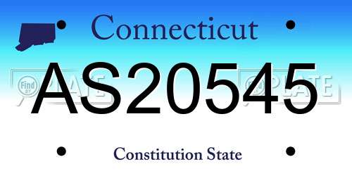 AS20545 Connecticut License Plate