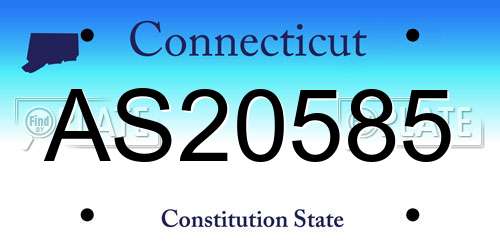AS20585 Connecticut License Plate