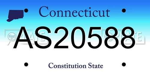 AS20588 Connecticut License Plate