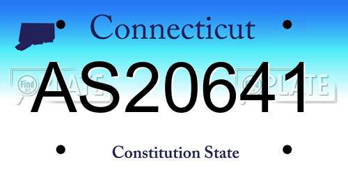 AS20641 Connecticut License Plate