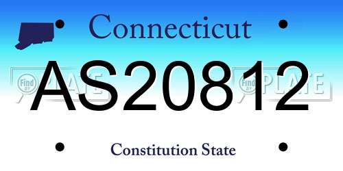 AS20812 Connecticut License Plate