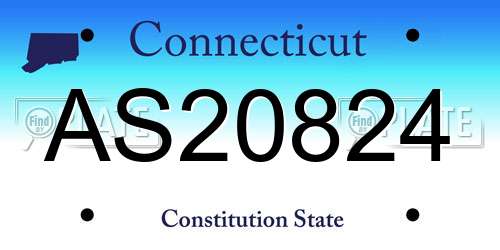 AS20824 Connecticut License Plate