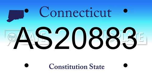 AS20883 Connecticut License Plate
