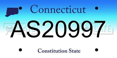 AS20997 Connecticut License Plate