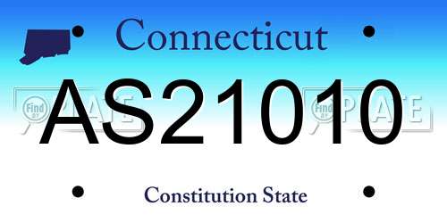 AS21010 Connecticut License Plate