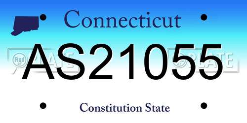 AS21055 Connecticut License Plate