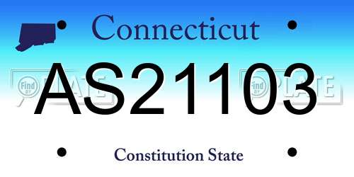 AS21103 Connecticut License Plate