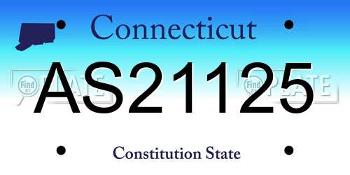 AS21125 Connecticut License Plate
