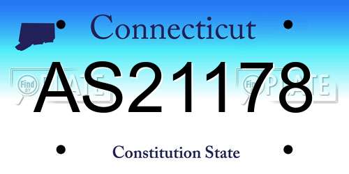 AS21178 Connecticut License Plate
