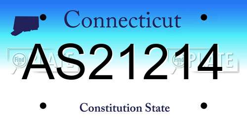 AS21214 Connecticut License Plate
