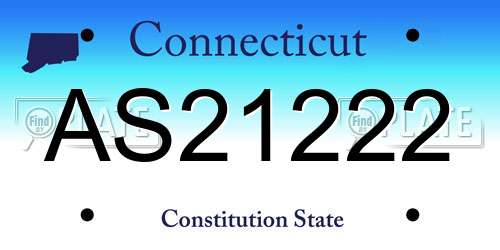AS21222 Connecticut License Plate
