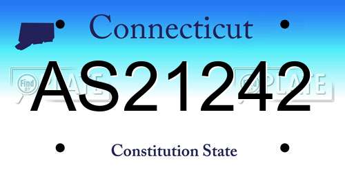 AS21242 Connecticut License Plate