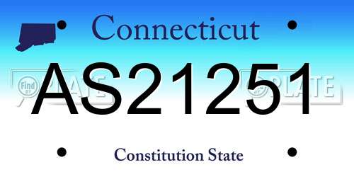 AS21251 Connecticut License Plate