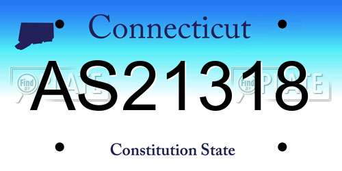 AS21318 Connecticut License Plate