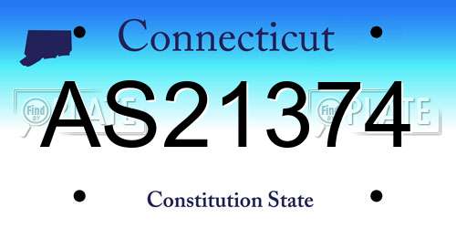 AS21374 Connecticut License Plate