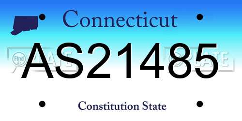 AS21485 Connecticut License Plate