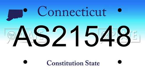 AS21548 Connecticut License Plate
