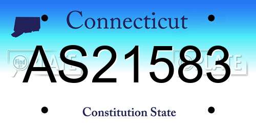 AS21583 Connecticut License Plate