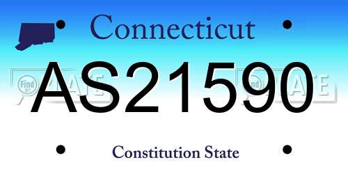 AS21590 Connecticut License Plate