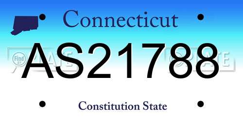 AS21788 Connecticut License Plate