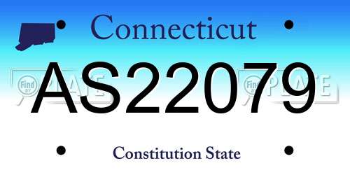 AS22079 Connecticut License Plate