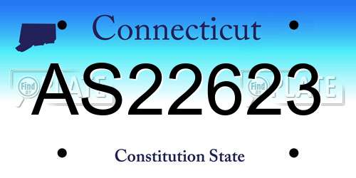 AS22623 Connecticut License Plate