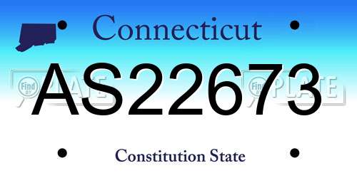 AS22673 Connecticut License Plate