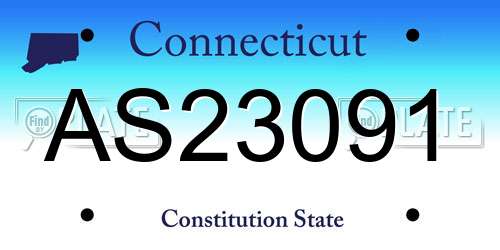 AS23091 Connecticut License Plate
