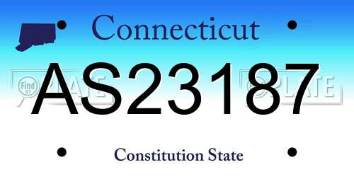 AS23187 Connecticut License Plate