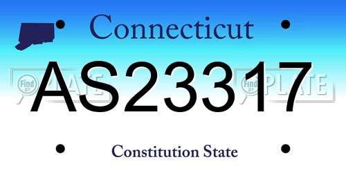 AS23317 Connecticut License Plate