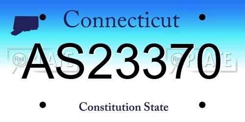 AS23370 Connecticut License Plate