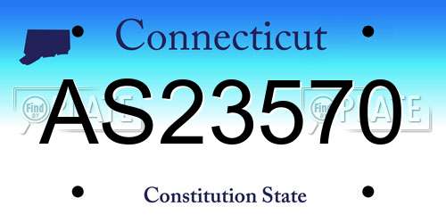 AS23570 Connecticut License Plate