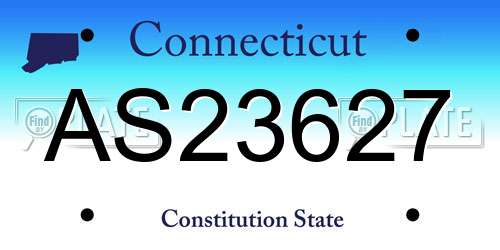 AS23627 Connecticut License Plate