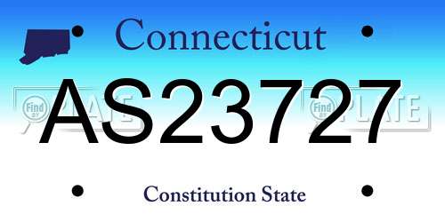AS23727 Connecticut License Plate