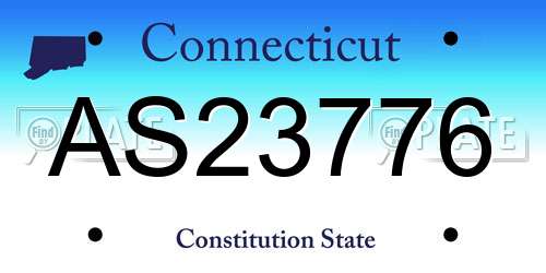 AS23776 Connecticut License Plate