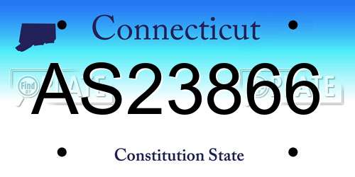 AS23866 Connecticut License Plate