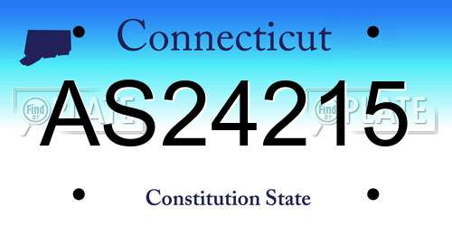 AS24215 Connecticut License Plate